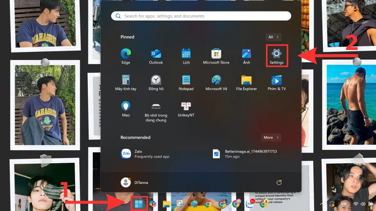 Zalo không gõ được tiếng Việt trên máy tính Windows - Chuyển sang ngôn ngữ trong cài đặt