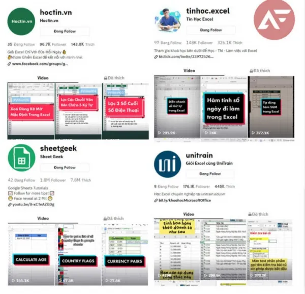 Giao diện làm việc trên Excel với các hàm tính toán thông minh giúp tối ưu hóa công việc