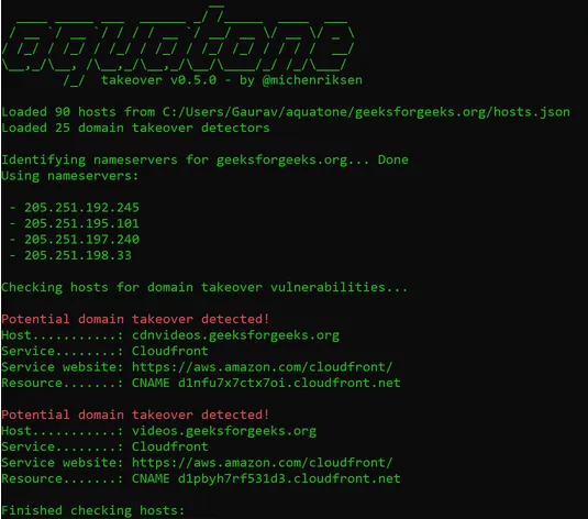 Báo cáo trực quan các trang web thu thập được sau khi quét reconnaissance