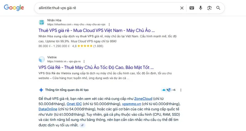 Tìm hiểu về khái niệm Allintitle trong SEO và cách thức Google lọc kết quả