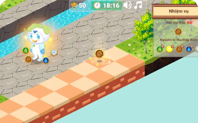 Khu vực Đảo Trí Tuệ với game học toán