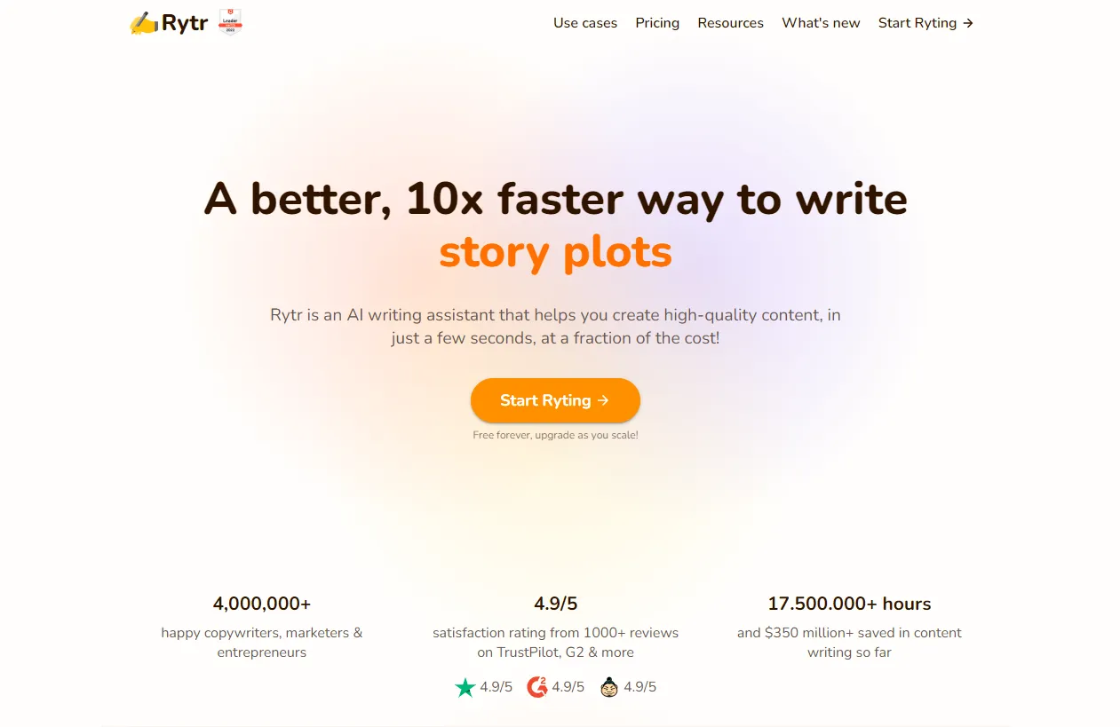 Bên trong khu vực quản lý dự án và các mẫu viết bài đa dạng của Rytr