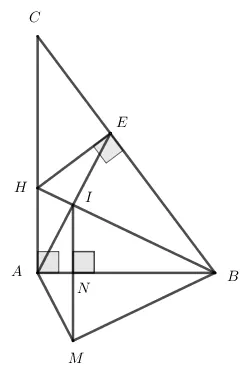 Sơ đồ hình học tam giác vuông và các điểm liên quan