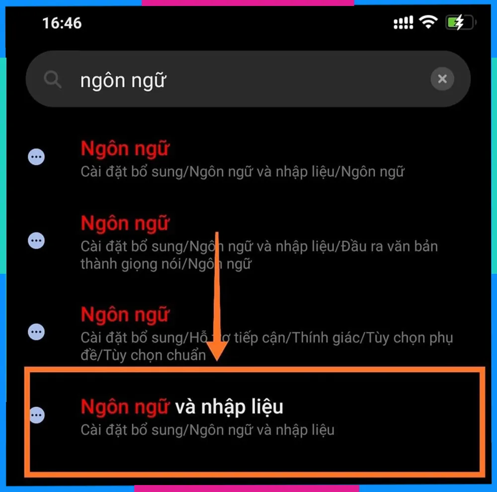 Lựa chọn mục quản lý ngôn ngữ và nhập liệu để thiết lập tiếng Việt