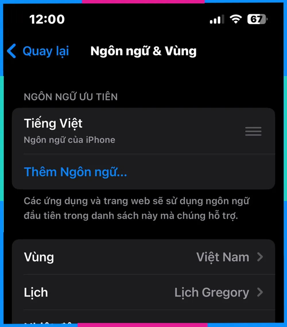 Nhấn vào nút thêm ngôn ngữ để tìm tiếng Việt trong danh sách hỗ trợ