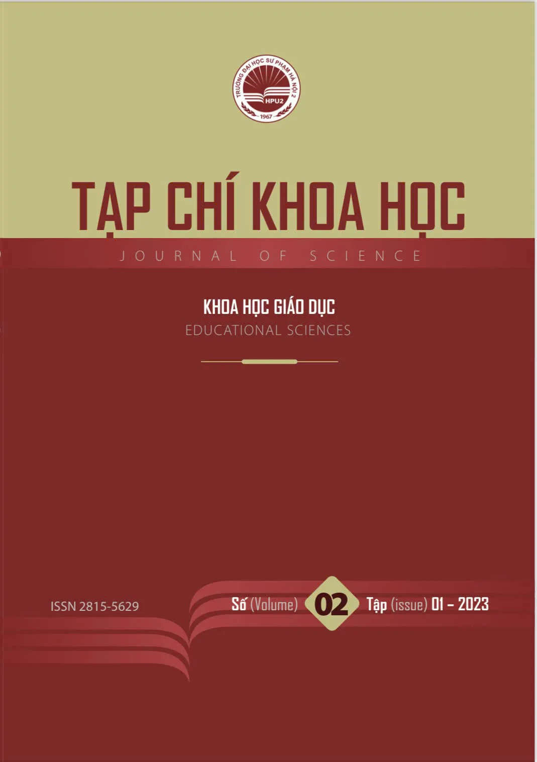 Bìa Tạp chí Khoa học Trường ĐHSP Hà Nội 2 nơi công bố nghiên cứu về tích phân hàm ẩn