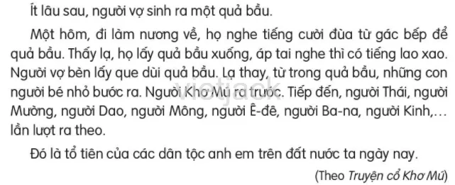 Hình ảnh minh họa các dân tộc bước ra từ quả bầu kỳ diệu