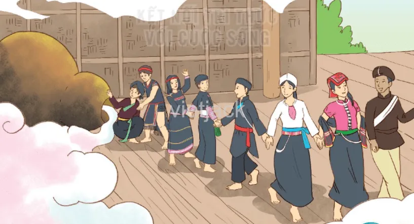 Hình ảnh minh họa hai vợ chồng cứu con dũi và nhận được lời cảnh báo về nạn lụt