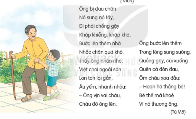 Hình ảnh minh họa bài thơ Thương ông trong sách giáo khoa Tiếng Việt lớp 2