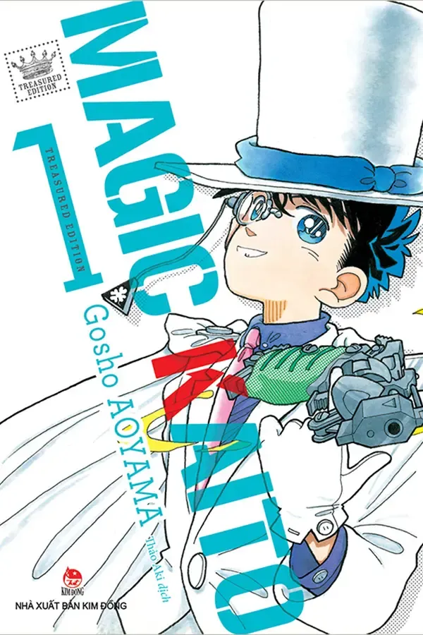 Bìa truyện Magic Kaito tập 1 với hình ảnh siêu đạo chích Kid đứng dưới ánh trăng đầy bí ẩn