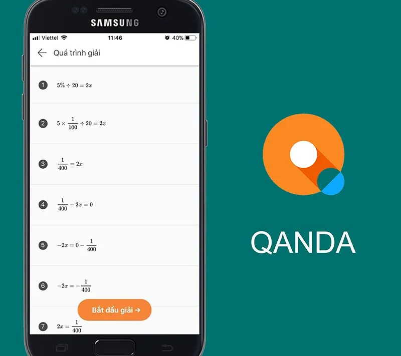Giao diện ứng dụng QANDA với tính năng nhận diện bài toán qua camera