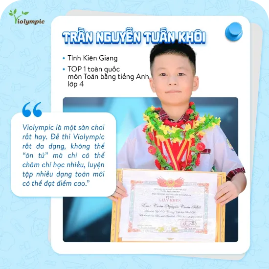 Học sinh nhận giải thưởng tại Violympic