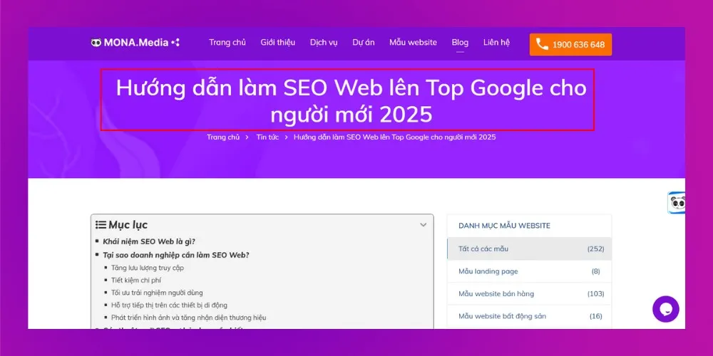 Tìm hiểu thẻ H1 là gì trong thiết kế website và SEO bài viết