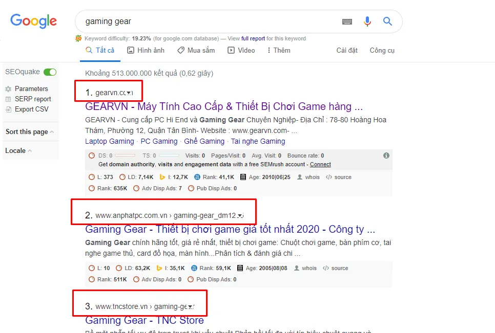 Ví dụ minh họa phantom keyword trên công cụ tìm kiếm
