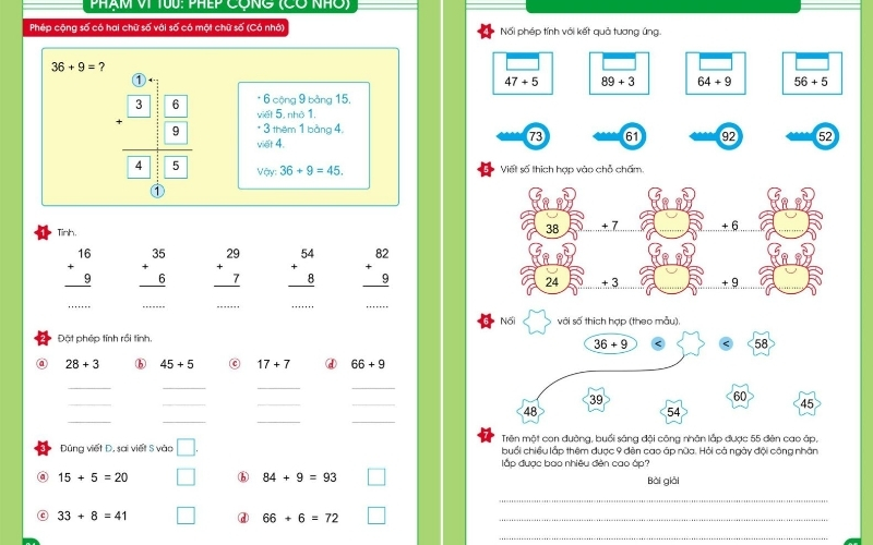 Các dạng bài tập cộng trừ phạm vi 100 phổ biến nhất