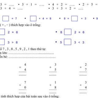 Đề kiểm tra học kì 1 lớp 1 môn toán