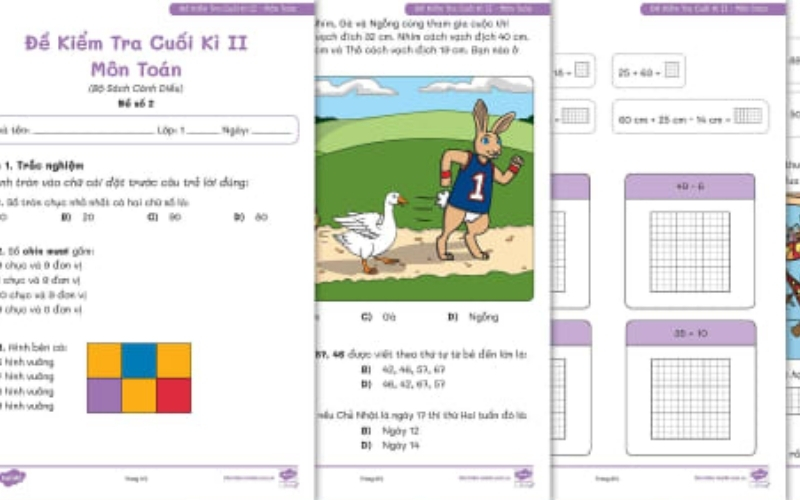 Đề kiểm tra học kì 2 môn toán lớp 1