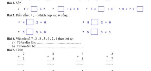 Đề thi cuối học kì 1 lớp 1 môn toán