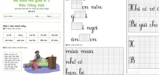 Đề thi giữa kì 1 môn Tiếng Việt lớp 1