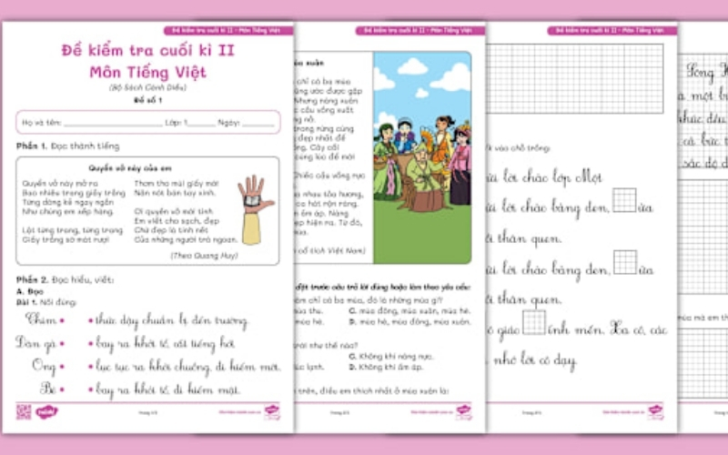 Tổng hợp bộ đề thi cuối kì 2 lớp 1 theo các bộ sách mới