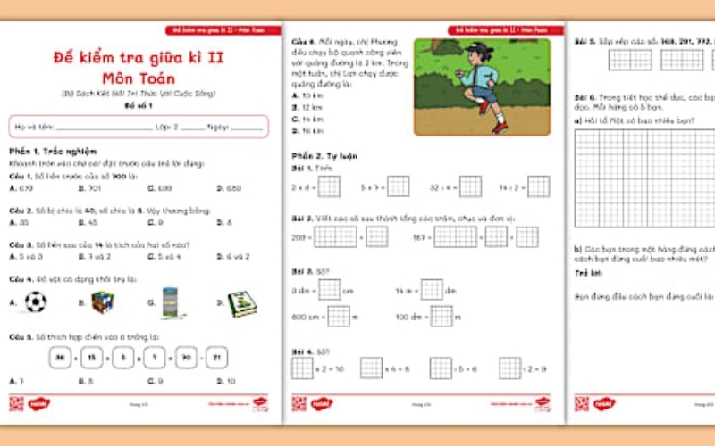 Tổng hợp đề kiểm tra học kì 2 môn toán lớp 1 các bộ sách