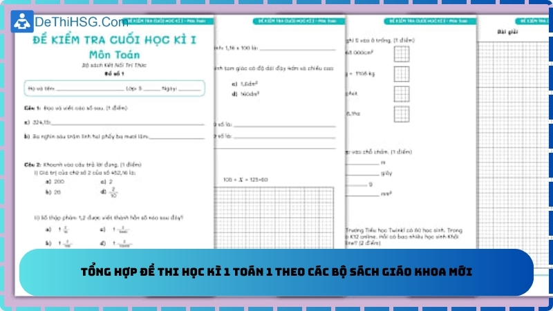 Tổng hợp đề thi học kì 1 Toán 1 theo các bộ sách giáo khoa mới