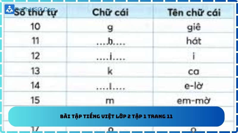 Bài tập Tiếng Việt lớp 2 tập 1 trang 11