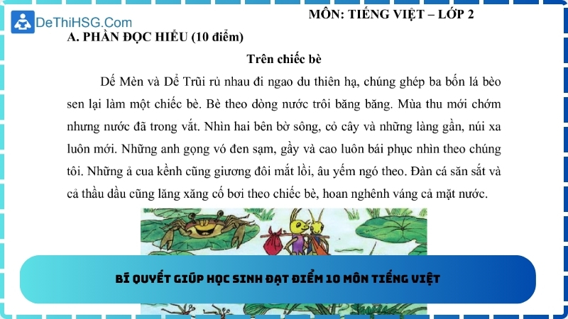 Bí quyết giúp học sinh đạt điểm 10 môn Tiếng Việt