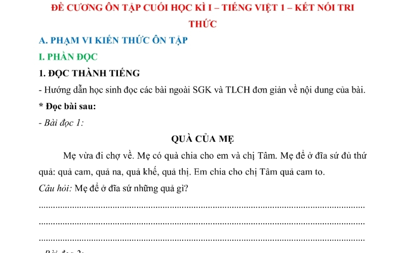 Bí quyết giúp học sinh lớp 1 đạt điểm 10 môn Tiếng Việt