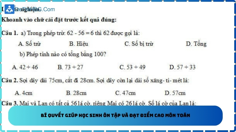 Bí quyết giúp học sinh ôn tập và đạt điểm cao môn Toán