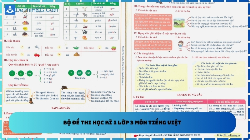 Bộ đề thi học kì 1 lớp 3 môn Tiếng Việt