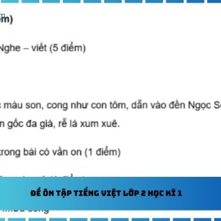 Đề ôn tập Tiếng Việt lớp 2 học kì 1