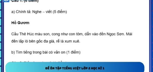 Đề ôn tập Tiếng Việt lớp 2 học kì 1