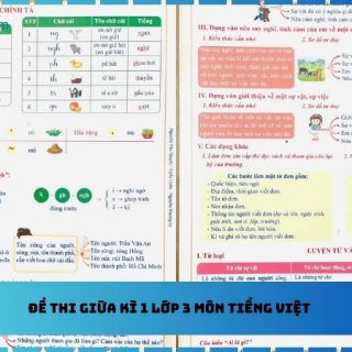 Đề thi giữa kì 1 lớp 3 môn Tiếng Việt
