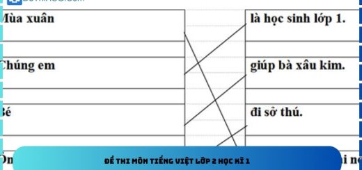 Đề thi môn tiếng việt lớp 2 học kì 1