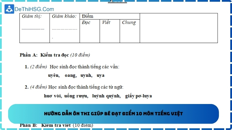 Hướng dẫn ôn thi giúp bé đạt điểm 10 môn Tiếng Việt