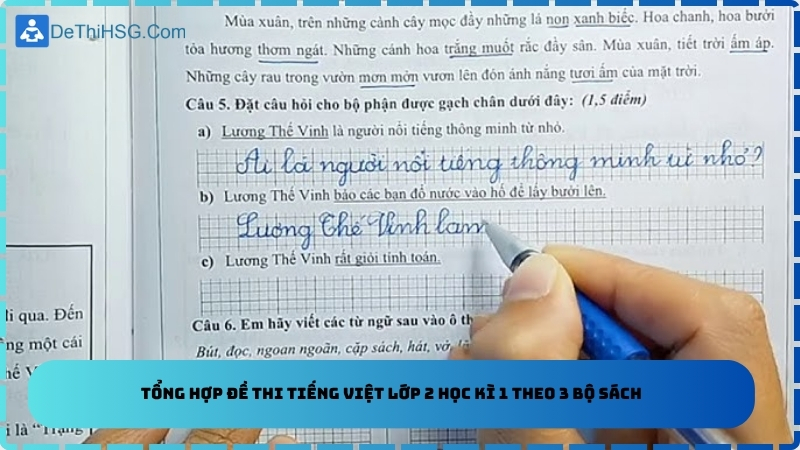 Tổng hợp đề thi Tiếng Việt lớp 2 học kì 1 theo 3 bộ sách