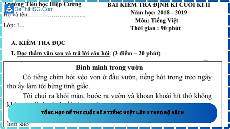 Tổng hợp đề thi cuối kì 2 Tiếng Việt lớp 1 theo bộ sách