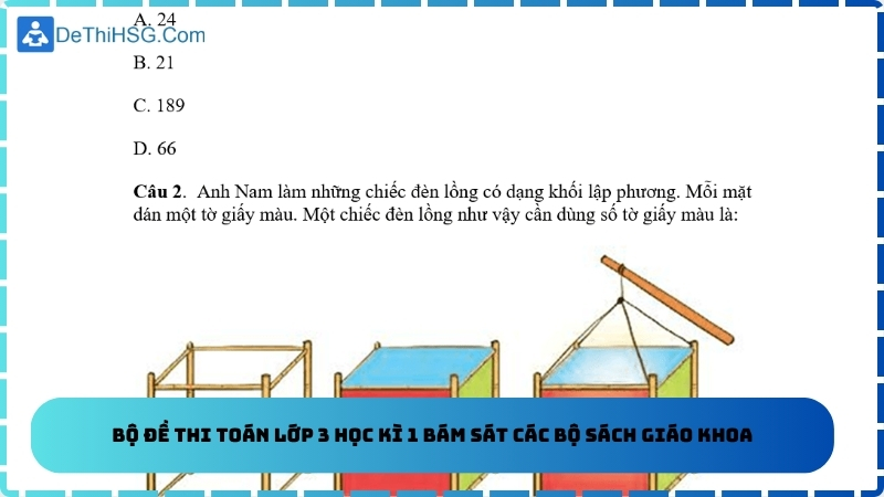 Bộ đề thi toán lớp 3 học kì 1 bám sát các bộ sách giáo khoa