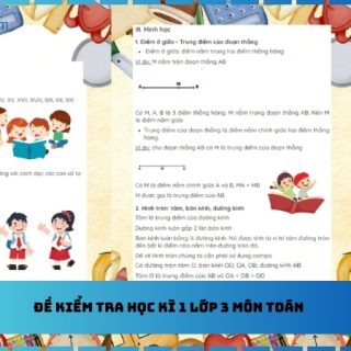 Đề kiểm tra học kì 1 lớp 3 môn toán
