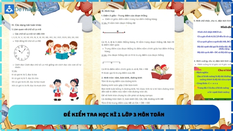 Đề kiểm tra học kì 1 lớp 3 môn toán